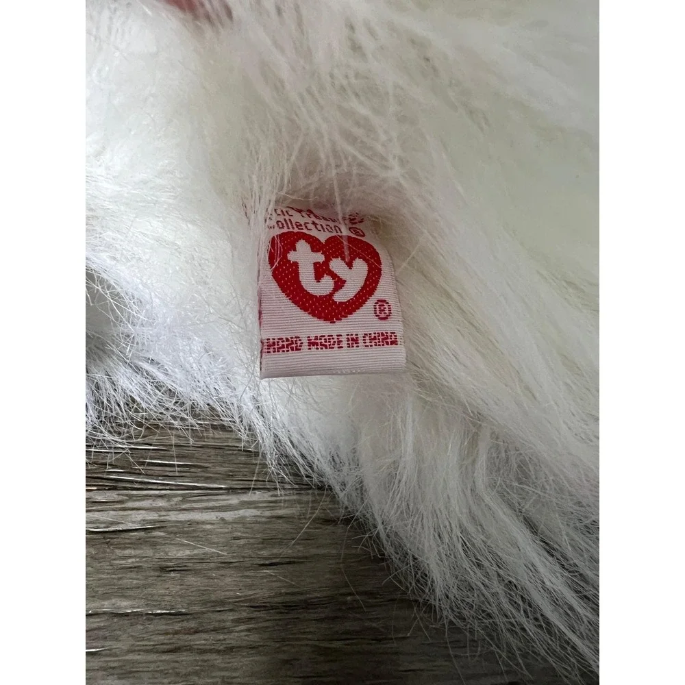Vtg 2001 TY Attic Treasures Genevieve White Cat Plush Stuffed‎ Animal Toy